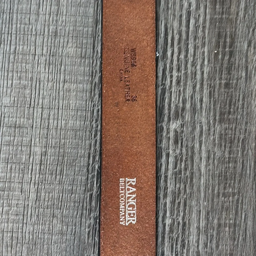 Ranger Belt Company Geniune Leather & Cowhide Embellished Size 36 Belt - Picture 9 of 11